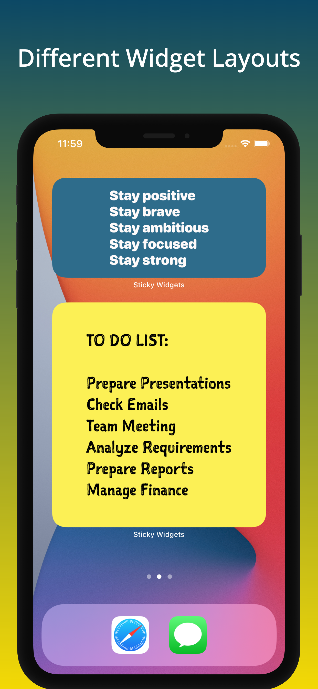 Sticky Notes: Colour Widgets