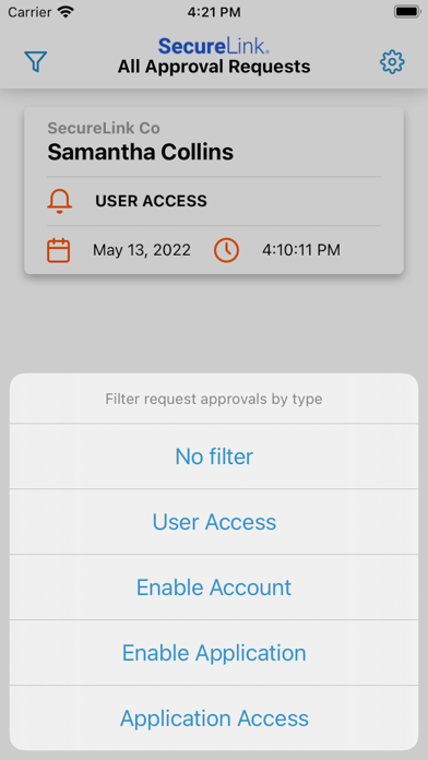 SecureLink Enterprise Approver Screenshot