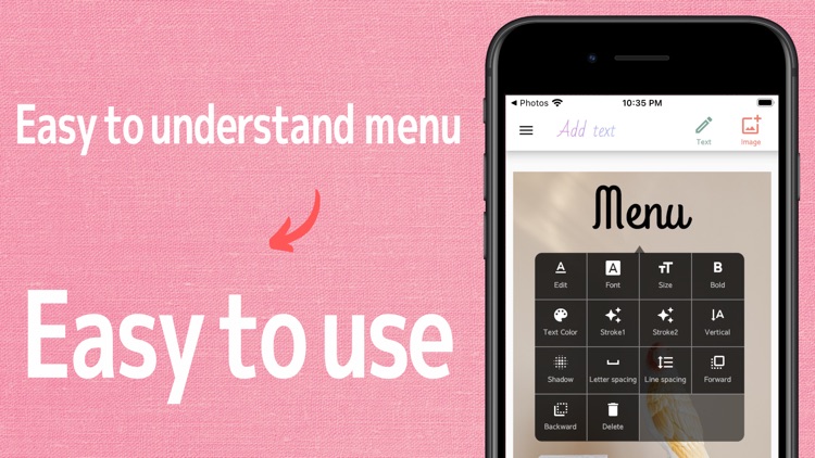 Add text on photos