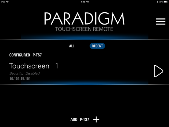 Screenshot #4 pour Paradigm Touchscreen Remote
