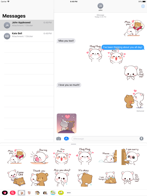 Screenshot #5 pour Bear Couple Love Cute Sticker