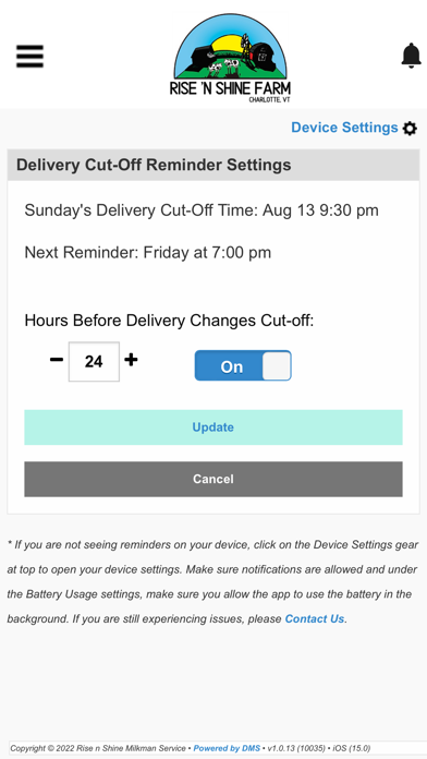 Rise 'n Shine Milkman Service Screenshot