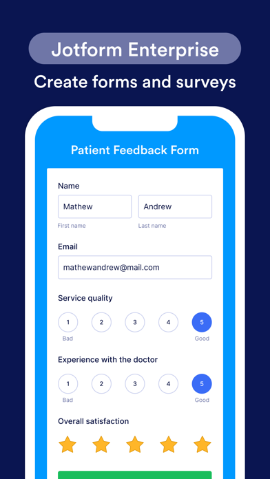 Jotform Enterprise Mobile Screenshot