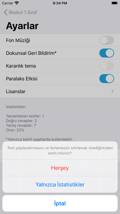 Test Merkezi İlkokul 1.Sınıf Screenshot
