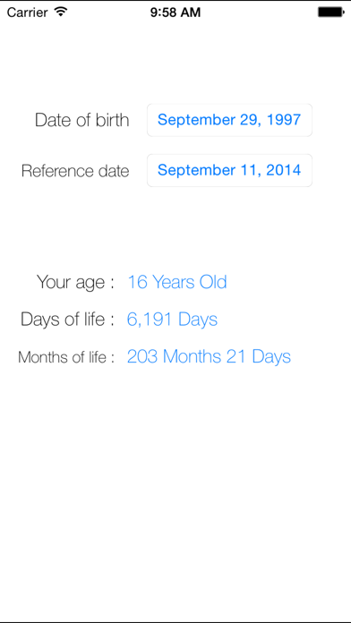 Age Calculator (Life Days) Screenshot