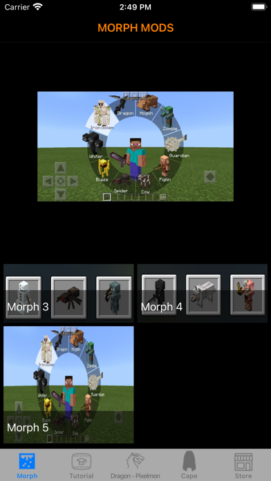Morph mods for Minecraft Screenshot