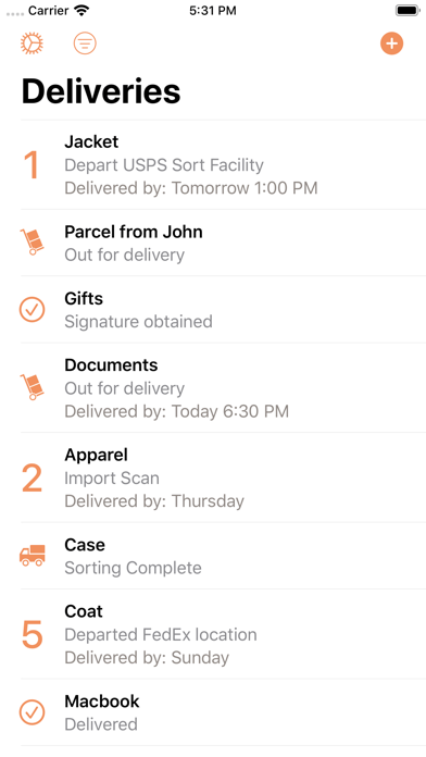 Parcel - Delivery Tracking Screenshot