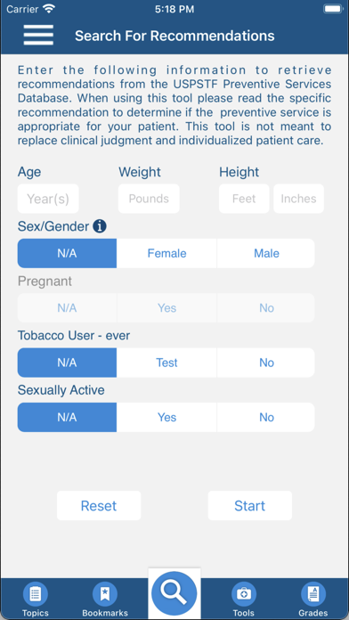 USPSTF Prevention TaskForce Screenshot