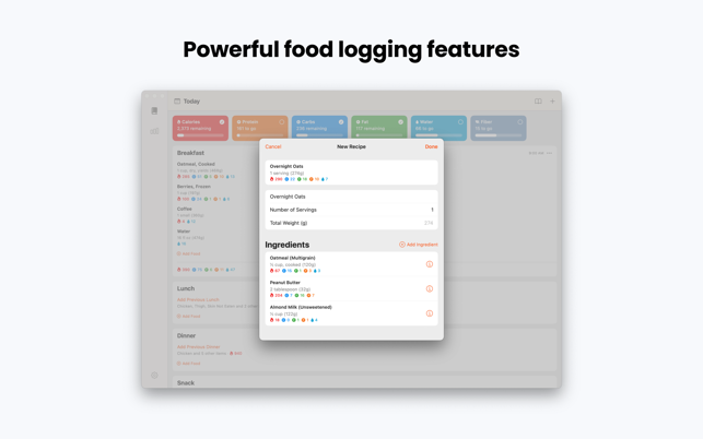 ‎Foodnoms Macro Protein Tracker Screenshot