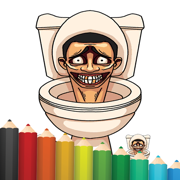 Coloring Happy toilet