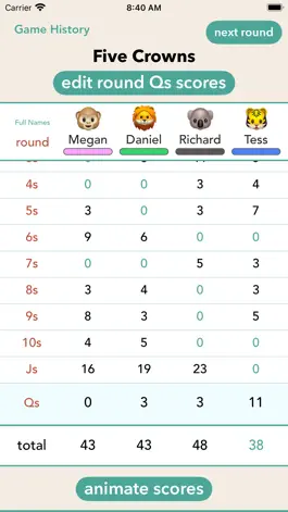 Game screenshot Party Animals Scoresheets apk