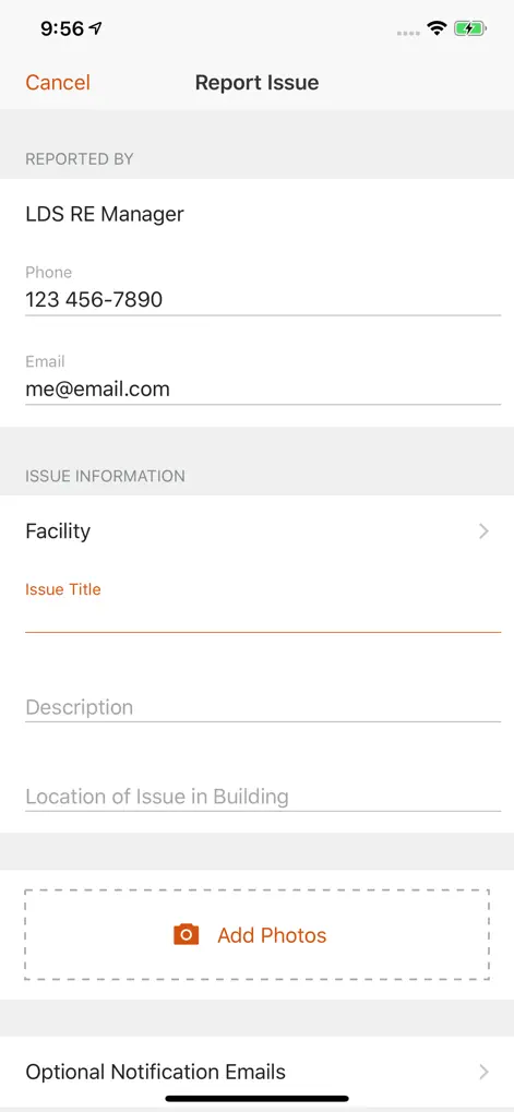 Facility Issue Reporting - Productivity App | MWM