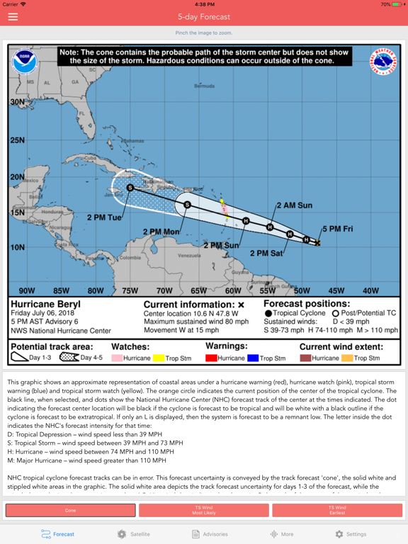 Screenshot #5 pour National Hurricane Center Data