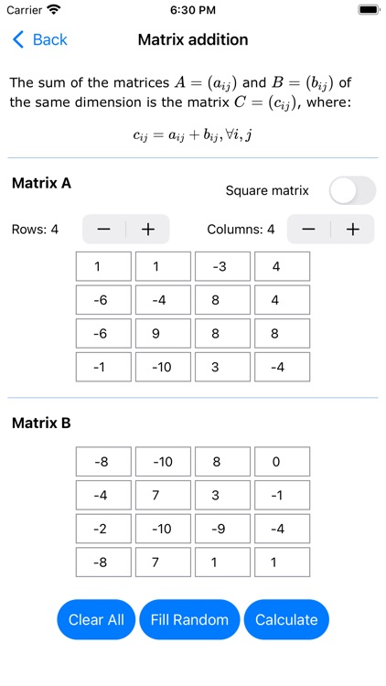 Linear Algebra - Matrix Solver