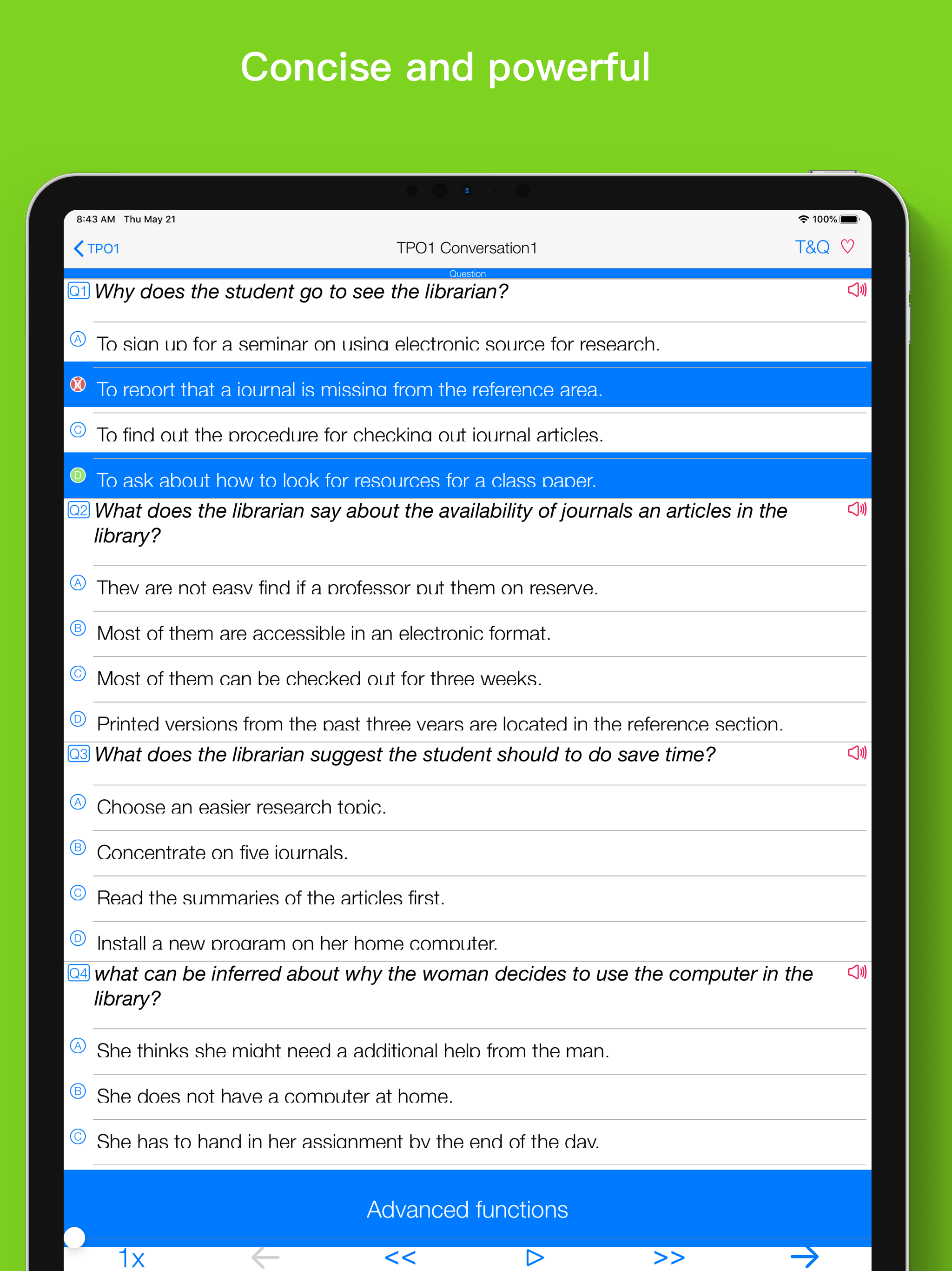 TPO Listening for TOEFL® Plan