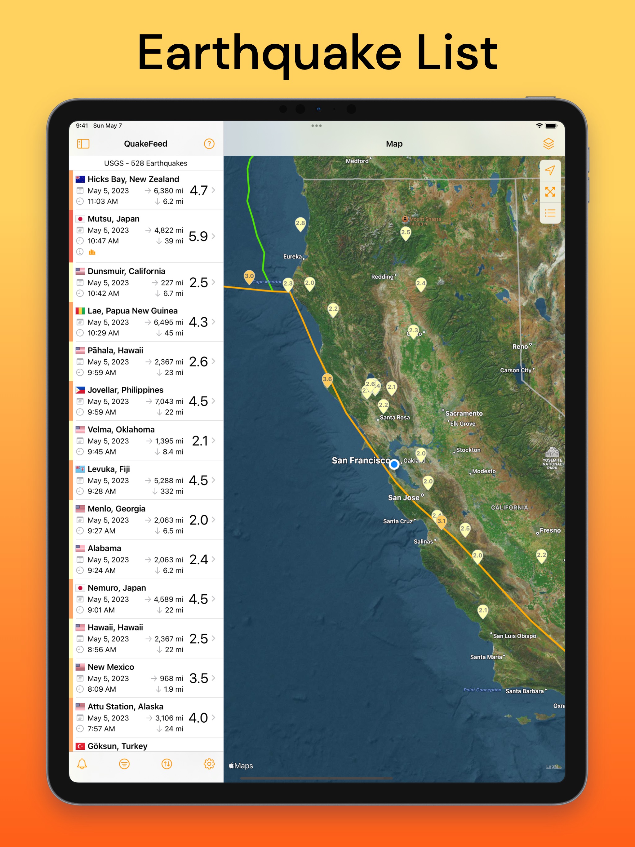 QuakeFeed Earthquake Trackerのおすすめ画像2