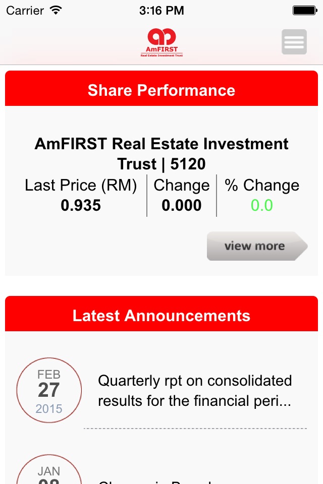 AMFIRST REIT IR screenshot 2
