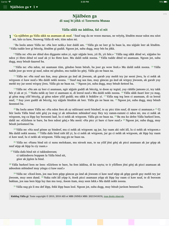 Kàddug Yàlla iPad screenshot 7 - Book app