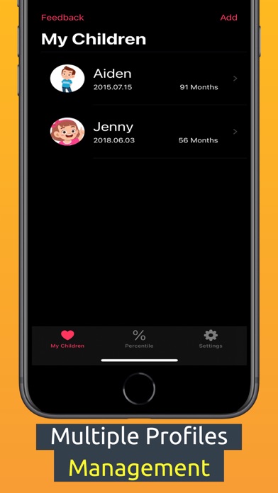 Baby Height Record Screenshot