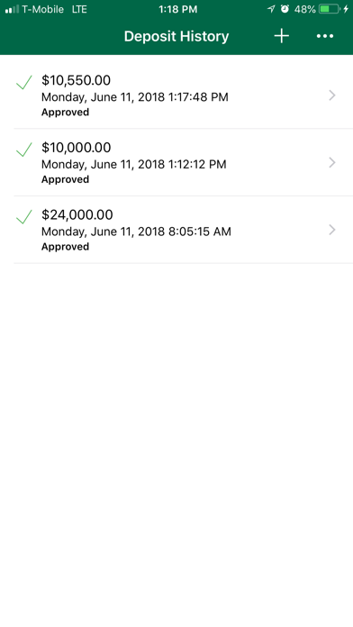 Commercial Deposit Screenshot
