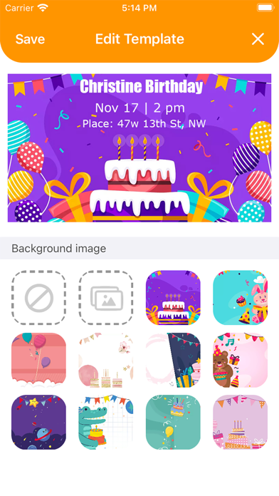 Birthday Invitations Maker Screenshot