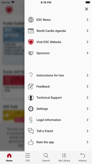 ESC Pocket Guidelines Screenshot