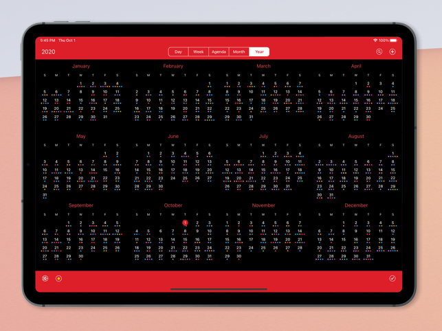 Snímek obrazovky Kalendář 366: Události a úkoly