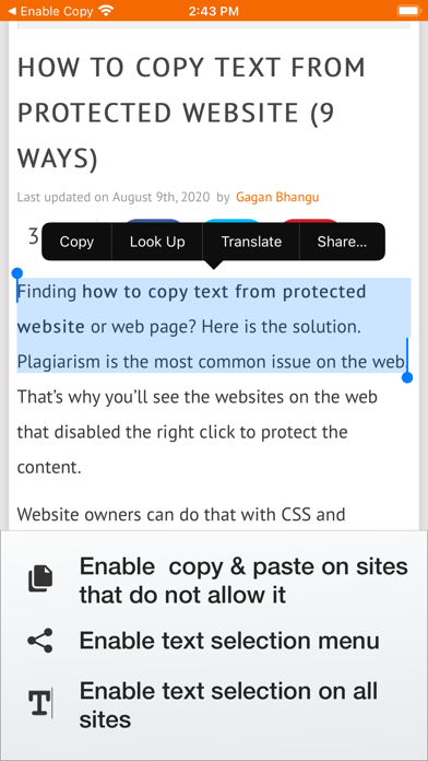 Remove Web Limits (for Safari) Screenshot