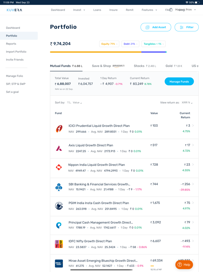 Kuvera - Stocks and Mutual Funds