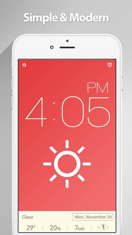 Red Clock - Weather & Alarm screenshot-0