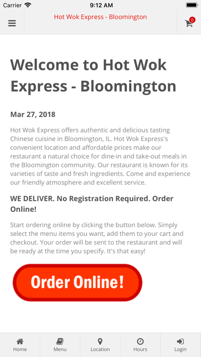 Screenshot #1 pour Hot Wok Express Bloomington