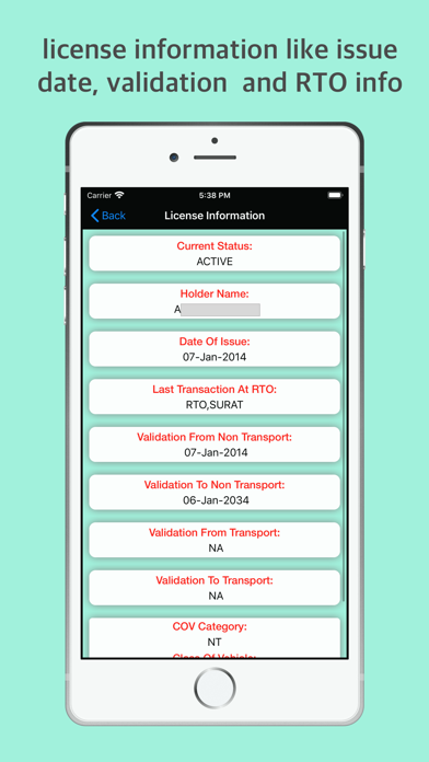 RTO - eChallan, Vehicle info Screenshot