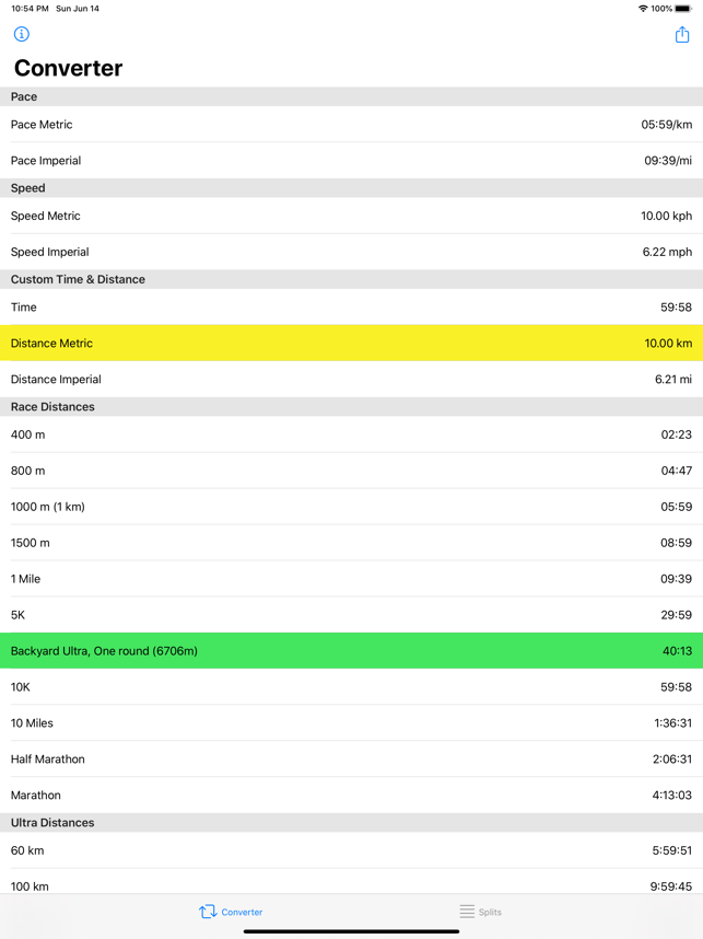 ‎Runner's Calculator, Converter Screenshot