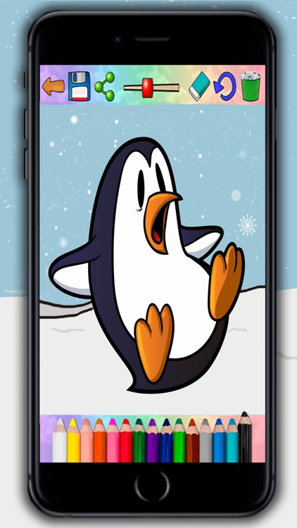 Paint game coloring penguins screenshot-4