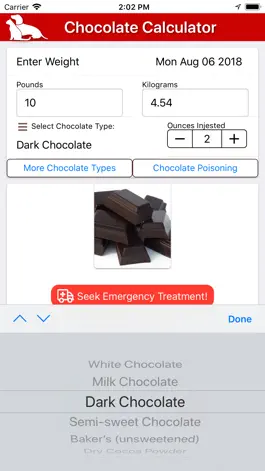 Game screenshot Chocolate Toxicity Calculator apk