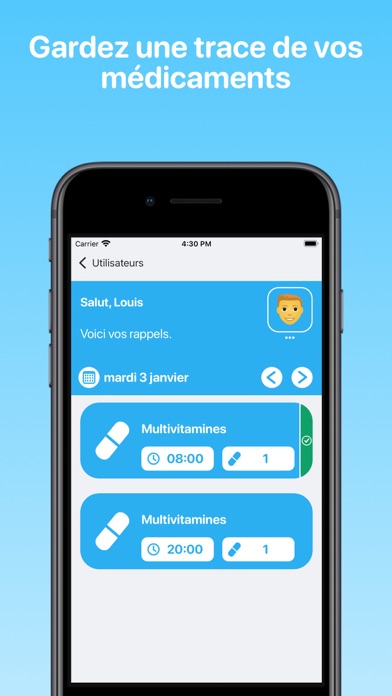 Screenshot #1 pour Pilule App: Rappel Alarme