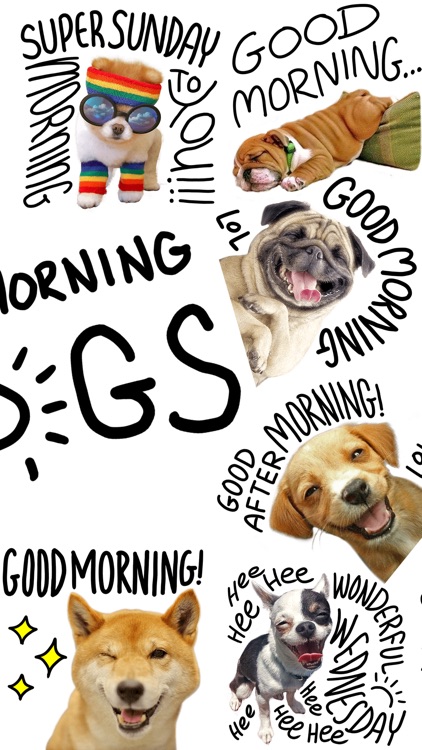 Good Morning Dogs Stickers