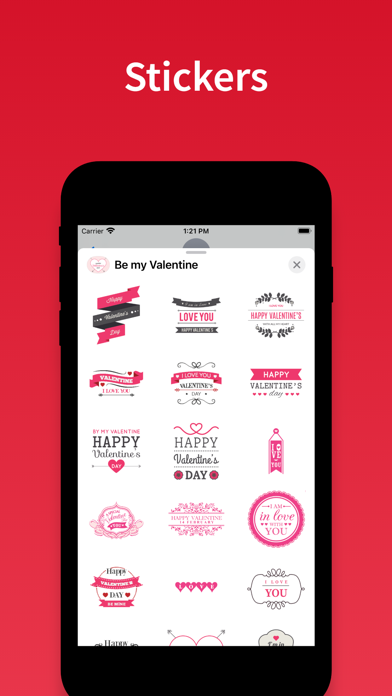 Valentines Day stickers emoji Screenshot