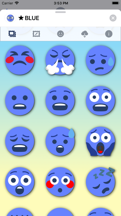 青い顔文字 • Stickersのおすすめ画像6