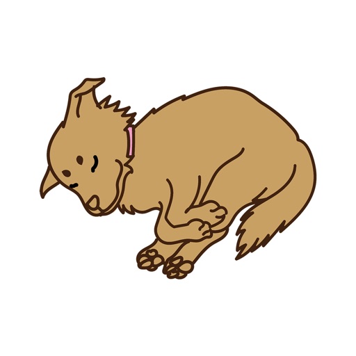 Sleeping dog sticker icon