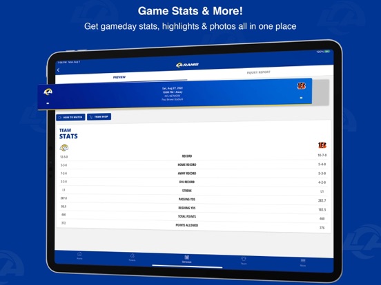 Los Angeles Rams iPad screenshot 4 - Sports app