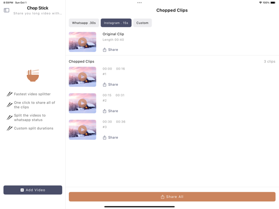 Screenshot #4 pour Chop Sticks - Video Cutter