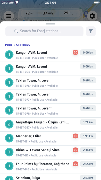 Eşarj Mobile Screenshot