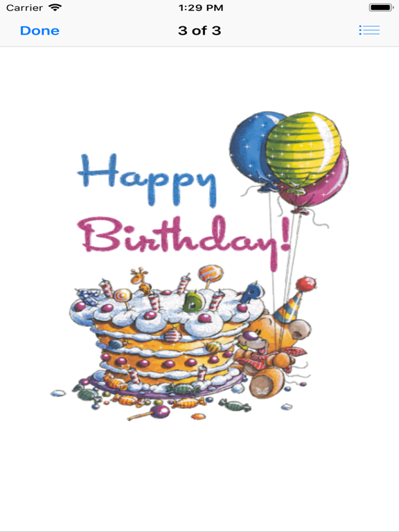 birthday animated stickers iPad screenshot
