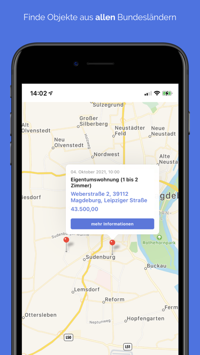 Zwangsversteigerungen zvgsuche Screenshot