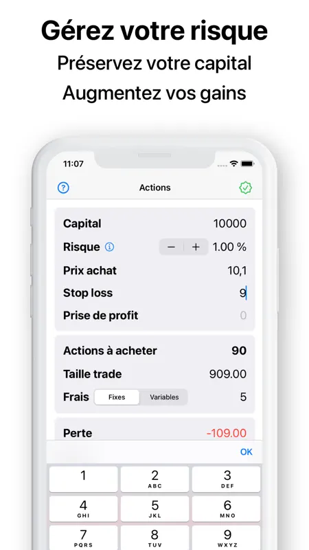 TradeSize Calcul action bourse screenshot 2 of 7
