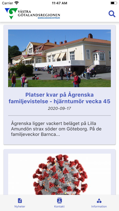 Barncancercentrum Screenshot