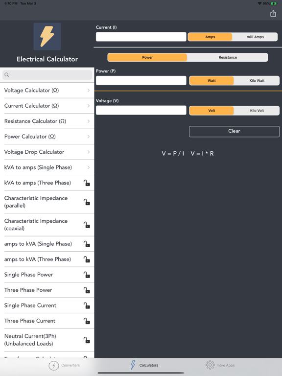 Electrical Converter iPad screenshot 7 - Utilities app