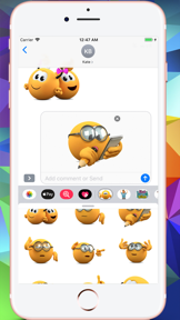 Banga Cute Emojis HD Stickers screenshot