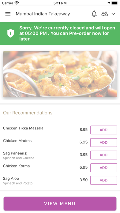 Mumbai Indian Takeaway Screenshot